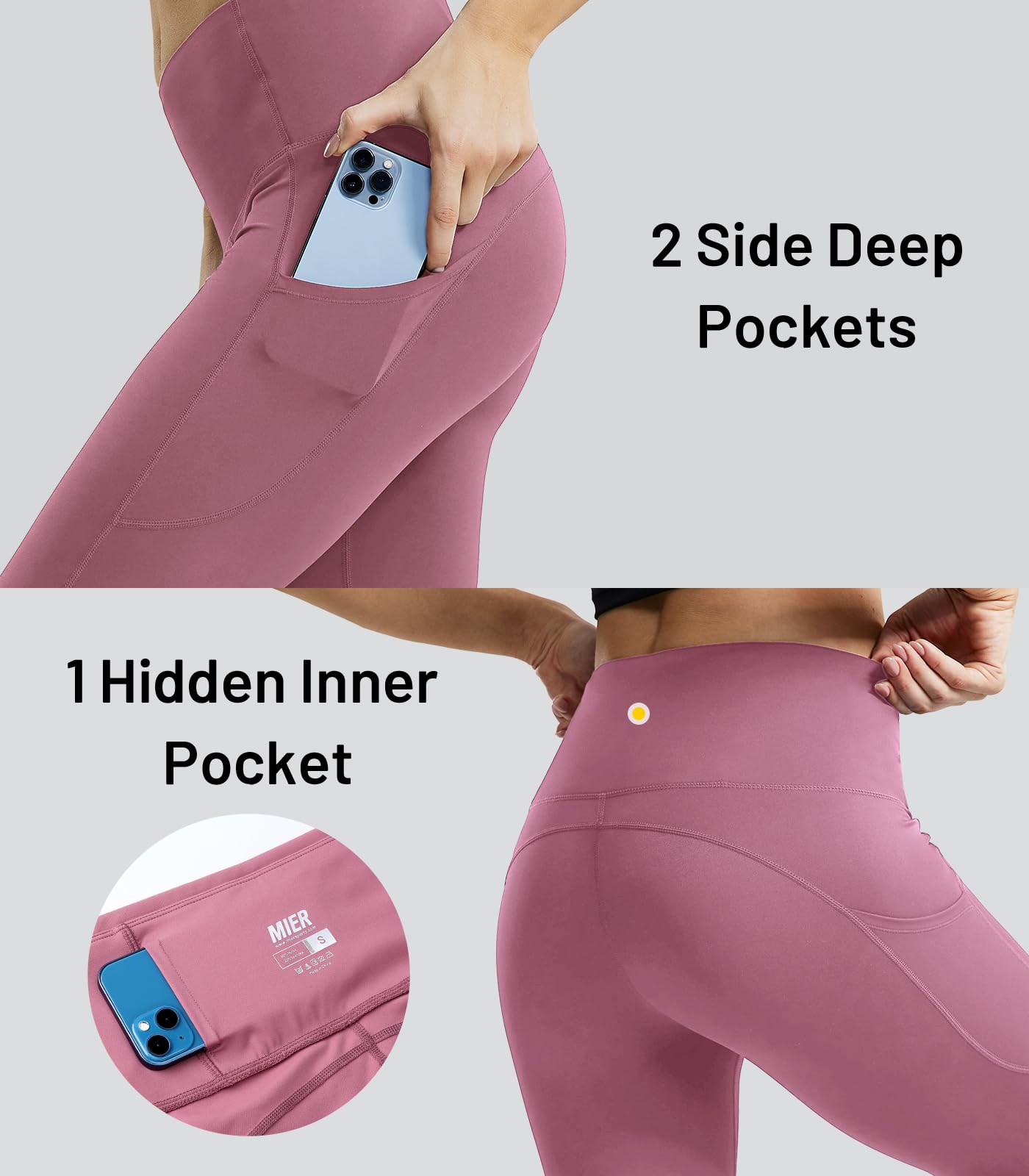  MIER Yoga Workout Leggings for Women with Inside
