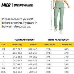Women's High Waisted Bootcut Yoga Pants Ribbed Flare Leggings Women Yoga Pants MIER