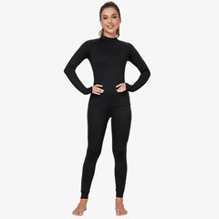 Women's Long Sleeve Mock Turtleneck Base Layer Women Active Shirt Black Set / XS MIER