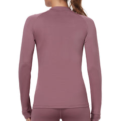 Women's Long Sleeve Mock Turtleneck Base Layer Women Active Shirt MIER