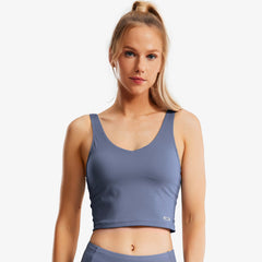 Women's Longline Sports Bra Padded Crop Tank for Yoga & Fitness Women Active Shirt MIER