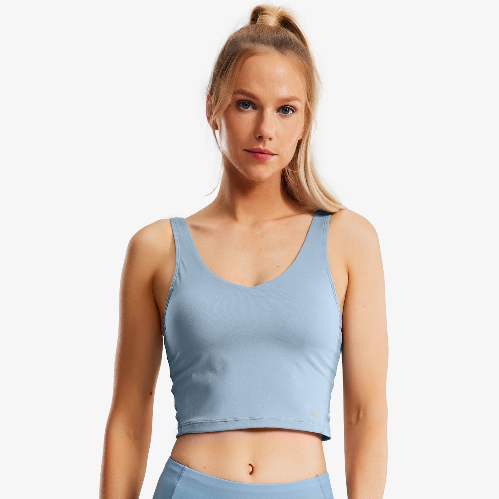 Under Armour seamless low support longline sports bra in khaki