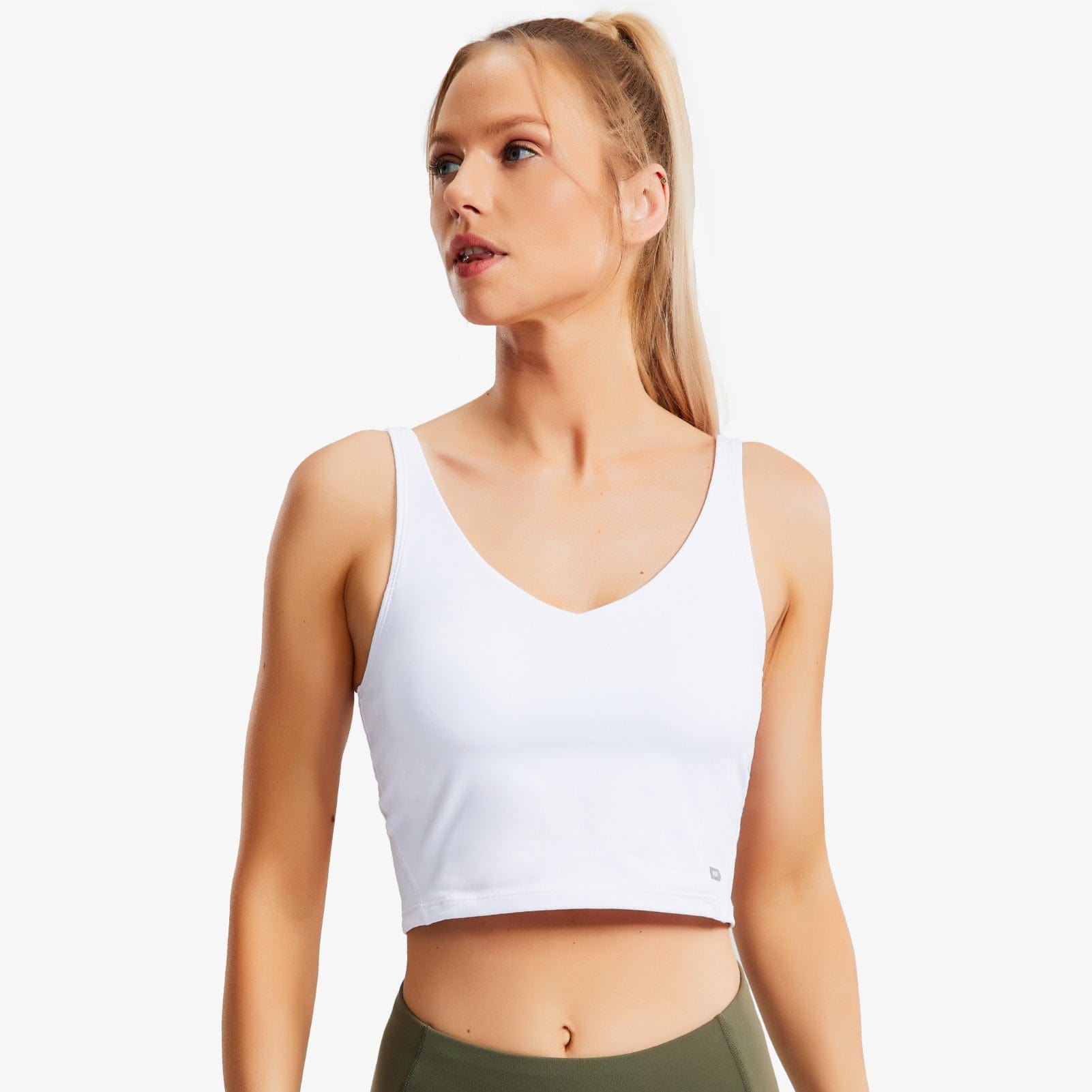 DISOLVE Padded Crop Tank Tops with Built in Bra Longline Sports Bra for  Workout Fitness Freesize (28 Till 34)
