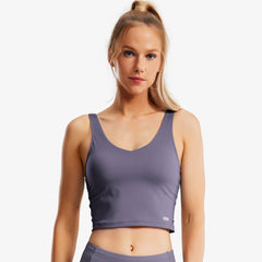 Women's Longline Sports Bra Padded Crop Tank for Yoga & Fitness Women Active Shirt MIER