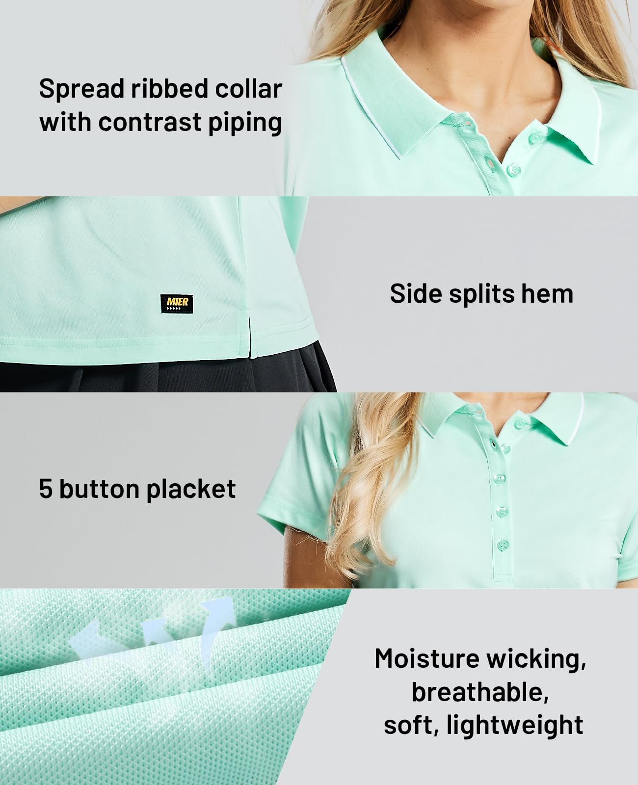 MIER Women s Polo Shirts Short Sleeve Collared Tshirts