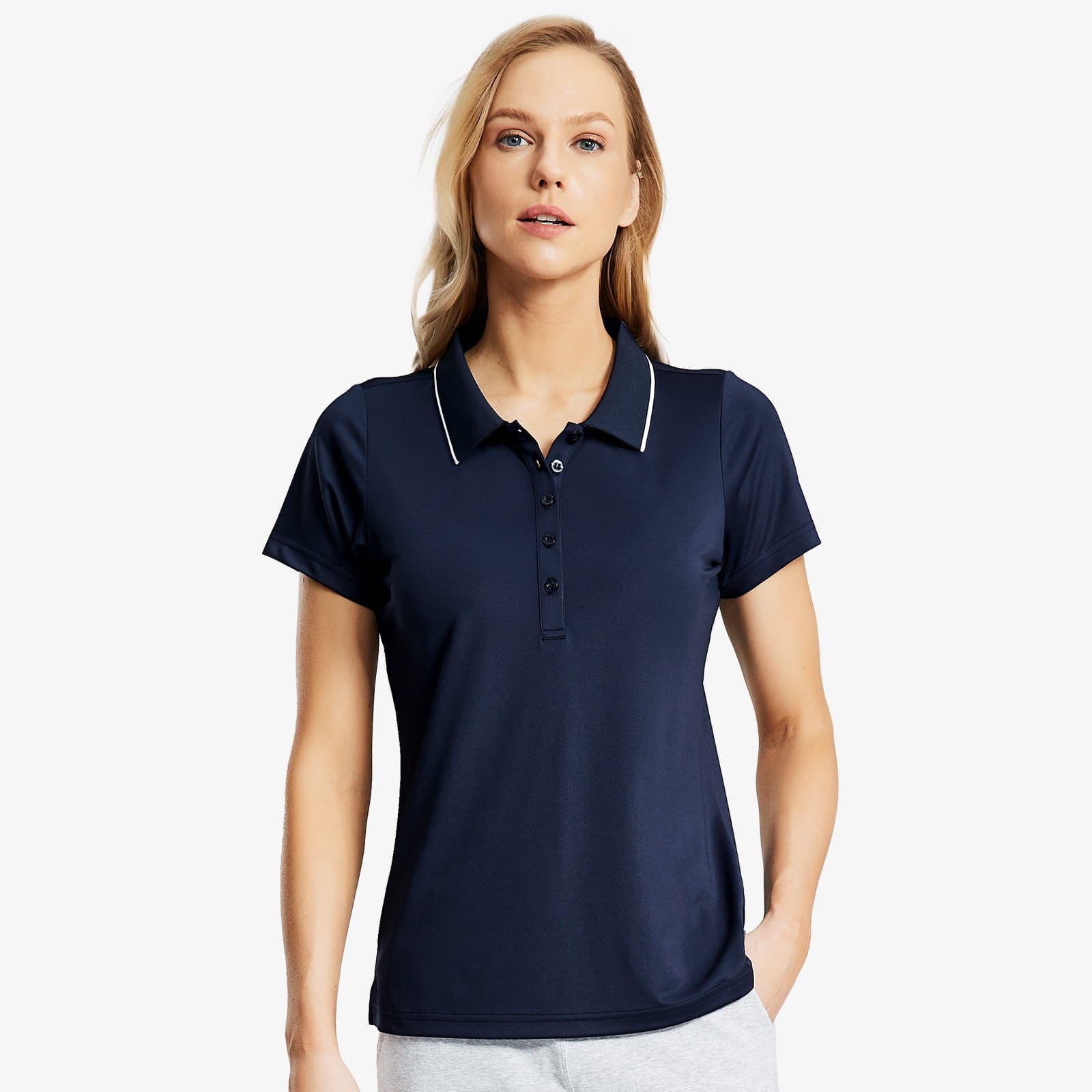 Womens polo shirts navy blue Outlet