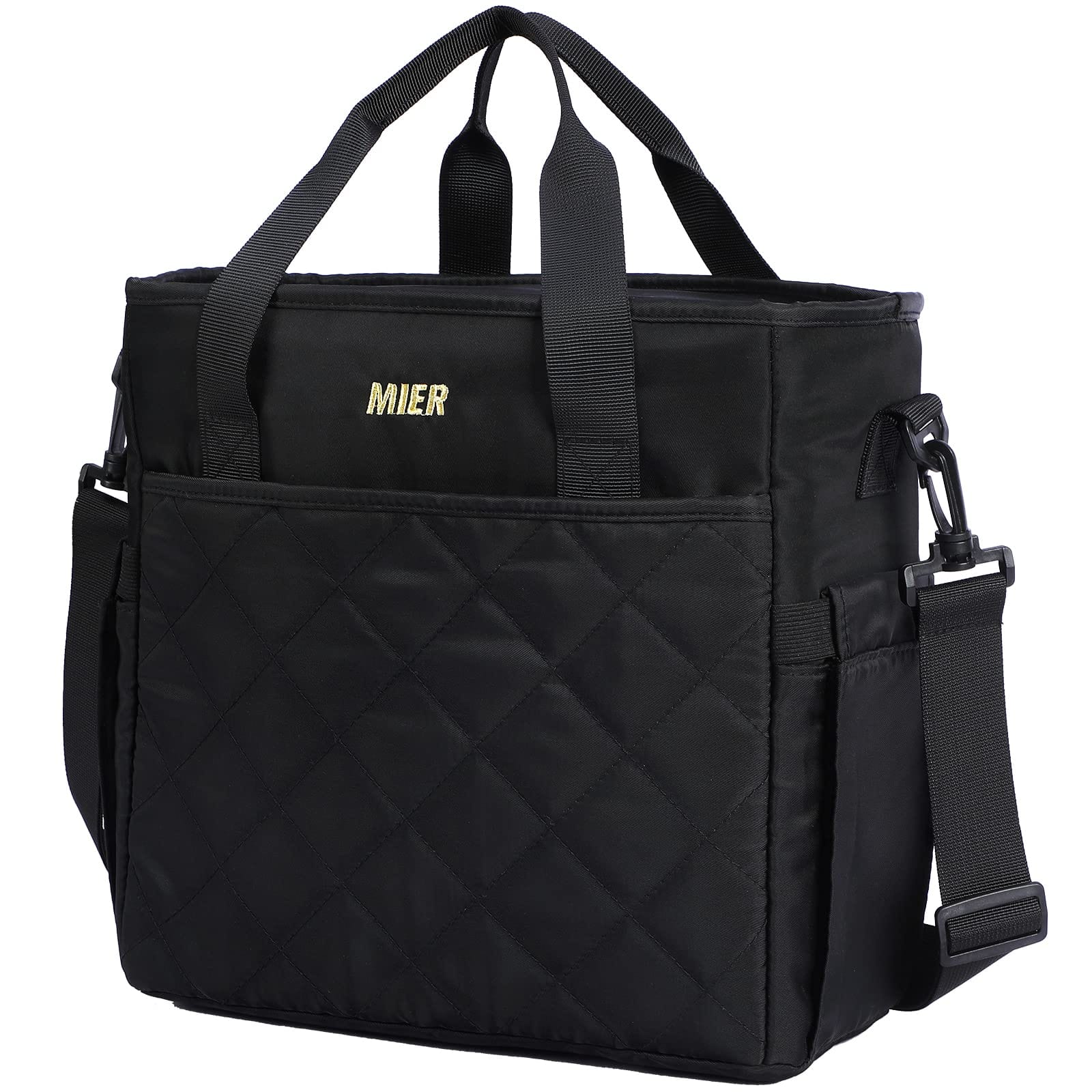 Insulated Lunch Bag for Women Mens Large Lunch Tote Bags Lunch Bag Black MIER