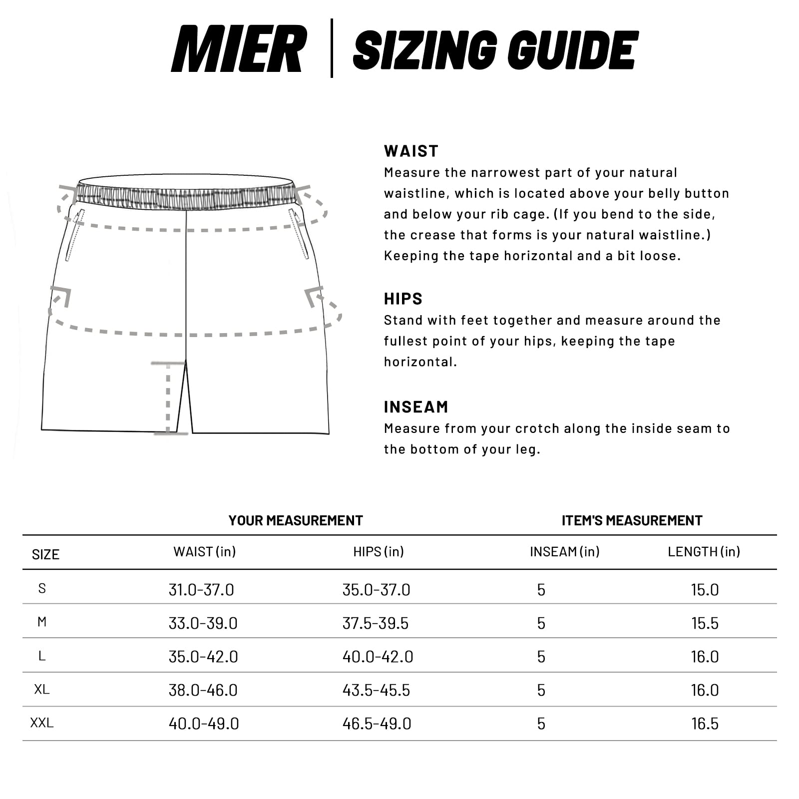 Trainingsbroek voor heren van 5 inch met ritszakken