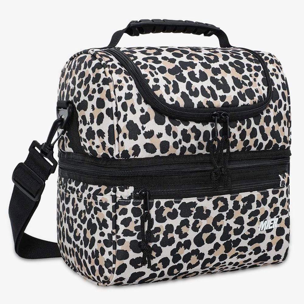 MIER Adult Lunch Box Insulated Lunch Bag Large Cooler Tote, Leopard Print / Large