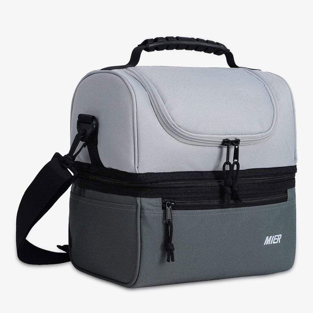 MIER Adult Lunch Box Insulated Lunch Bag Large Cooler Tote, Rice White / Large