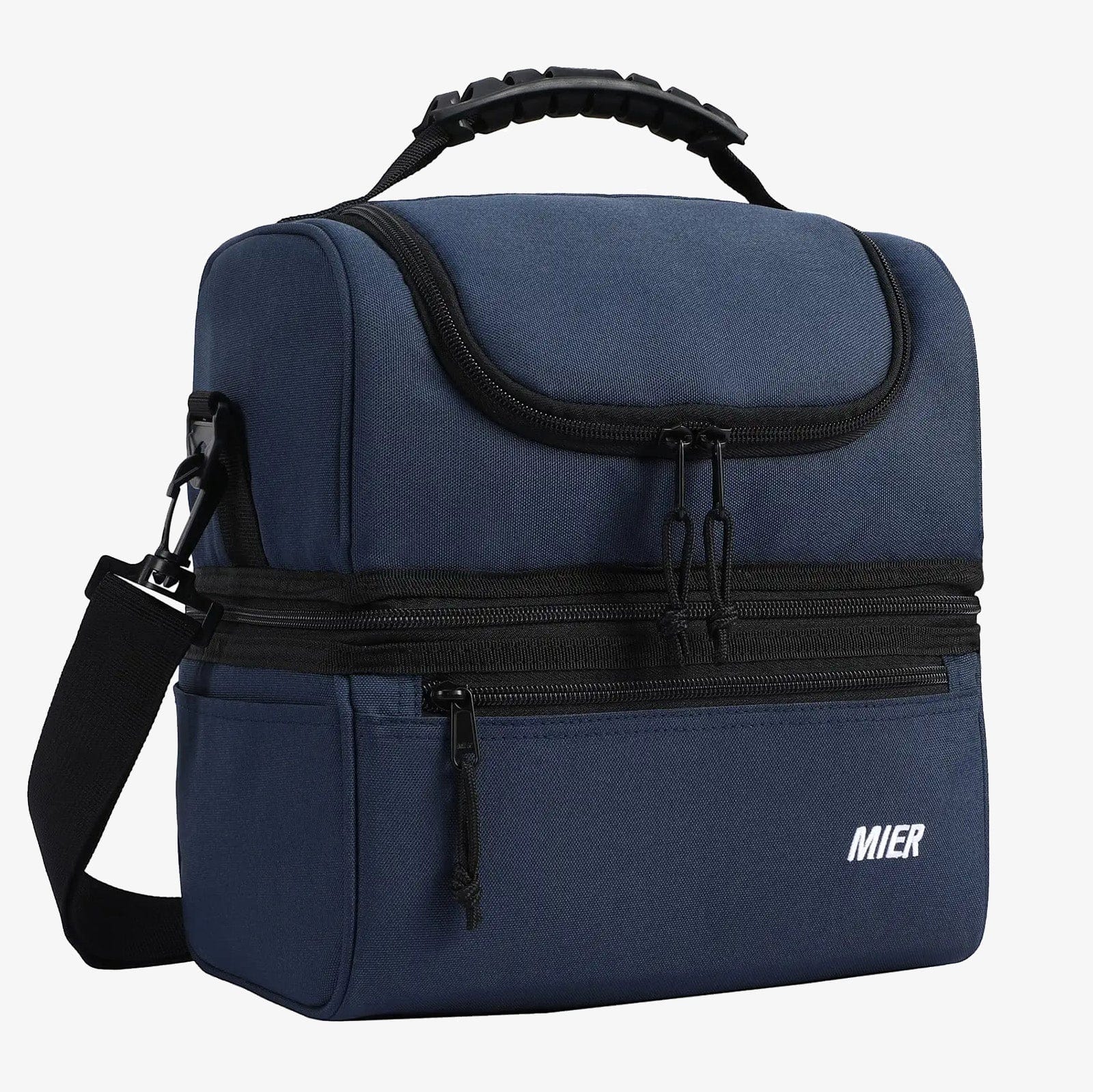 MIER Adult Lunch Box Insulated Lunch Bag Large Cooler Tote, Navy / Large