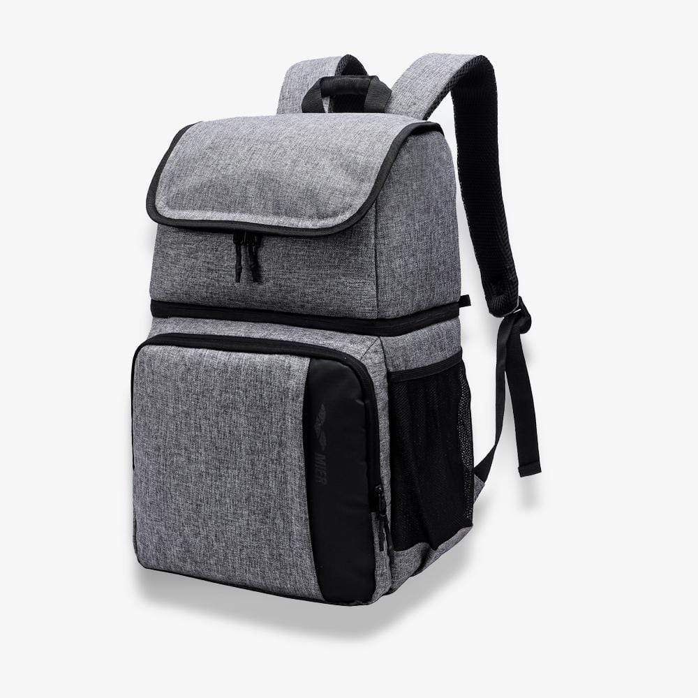 Double Deck 2-in-1 Insulated Lunch Backpack Cooler Cooler Backpack Light Grey MIER