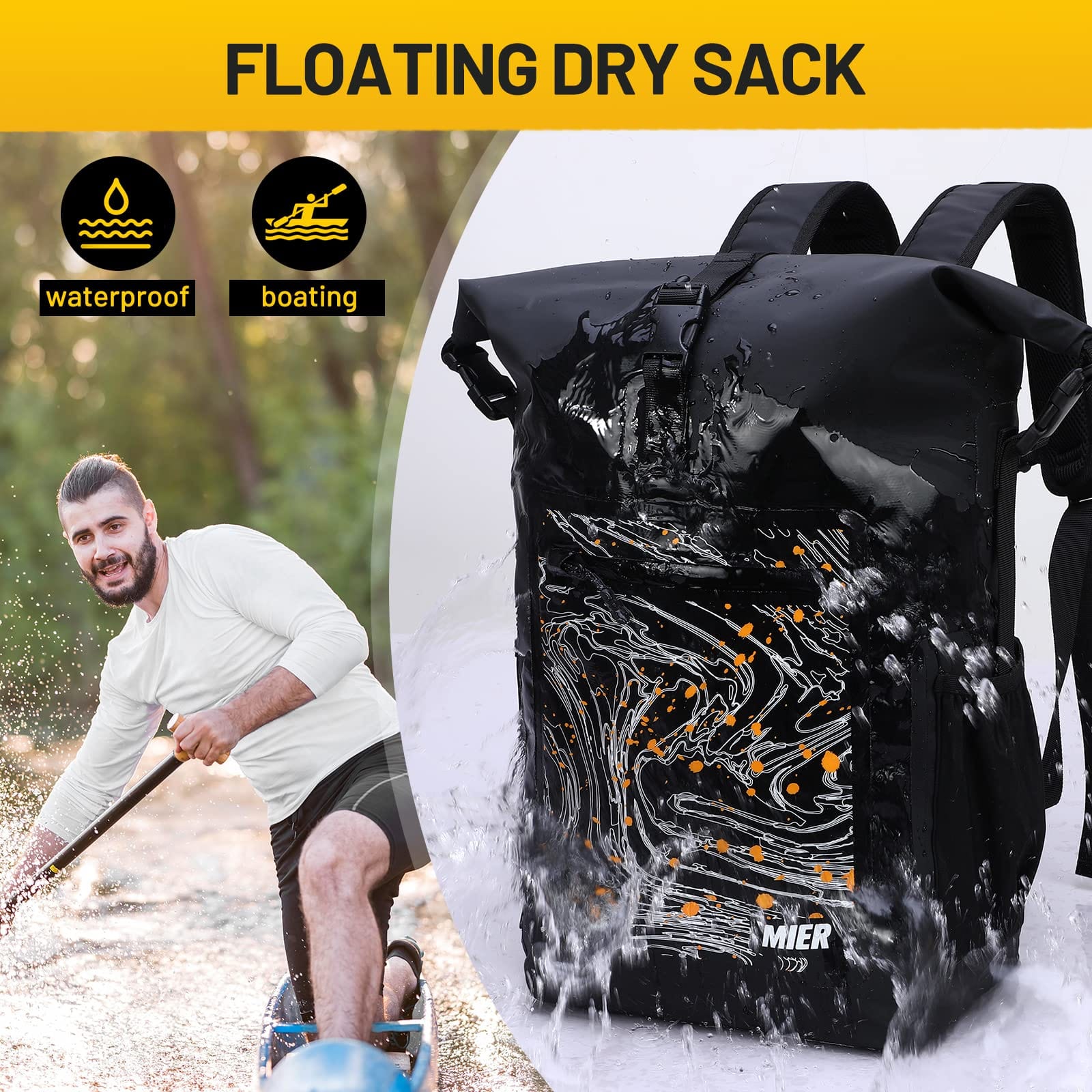 DRY BAG BACKPACK WATERPROOF 25L,FLOATING DRY BACKPACK WATER SPORT,MARI –  Discovery-Mesuca