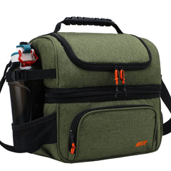 Dual Compartment Large  Insulated Lunch Bag Cooler Tote Adult Lunch Bag MIER