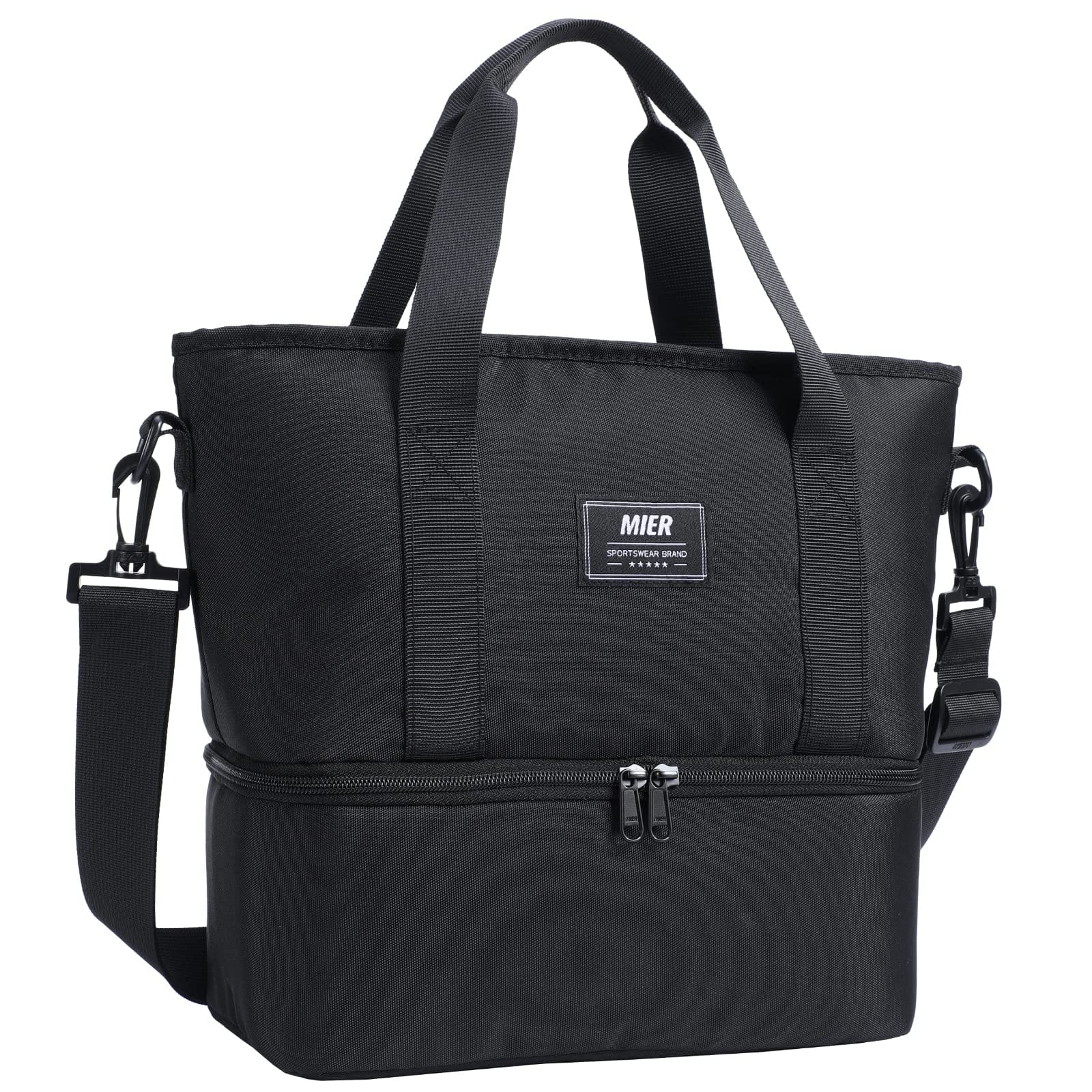 MIER Stylish Lunch Bag for Women Insulated Lunch Box Totes, Black