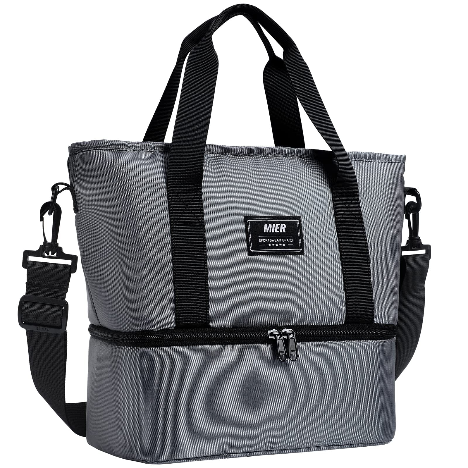 Dual Compartment Lunch Bag for Women Insulated Lunch Box Totes Fashionable Lunch Bag Grey MIER