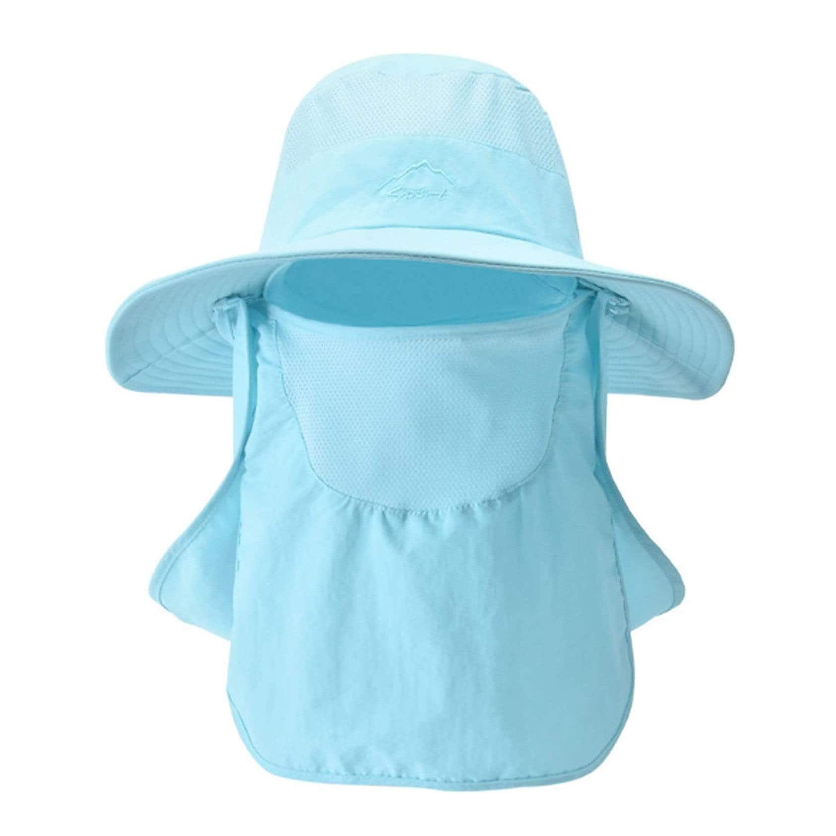 MIERSPORT Fishing Hat Sun Cap with Removable Face Neck Cover, Light Blue