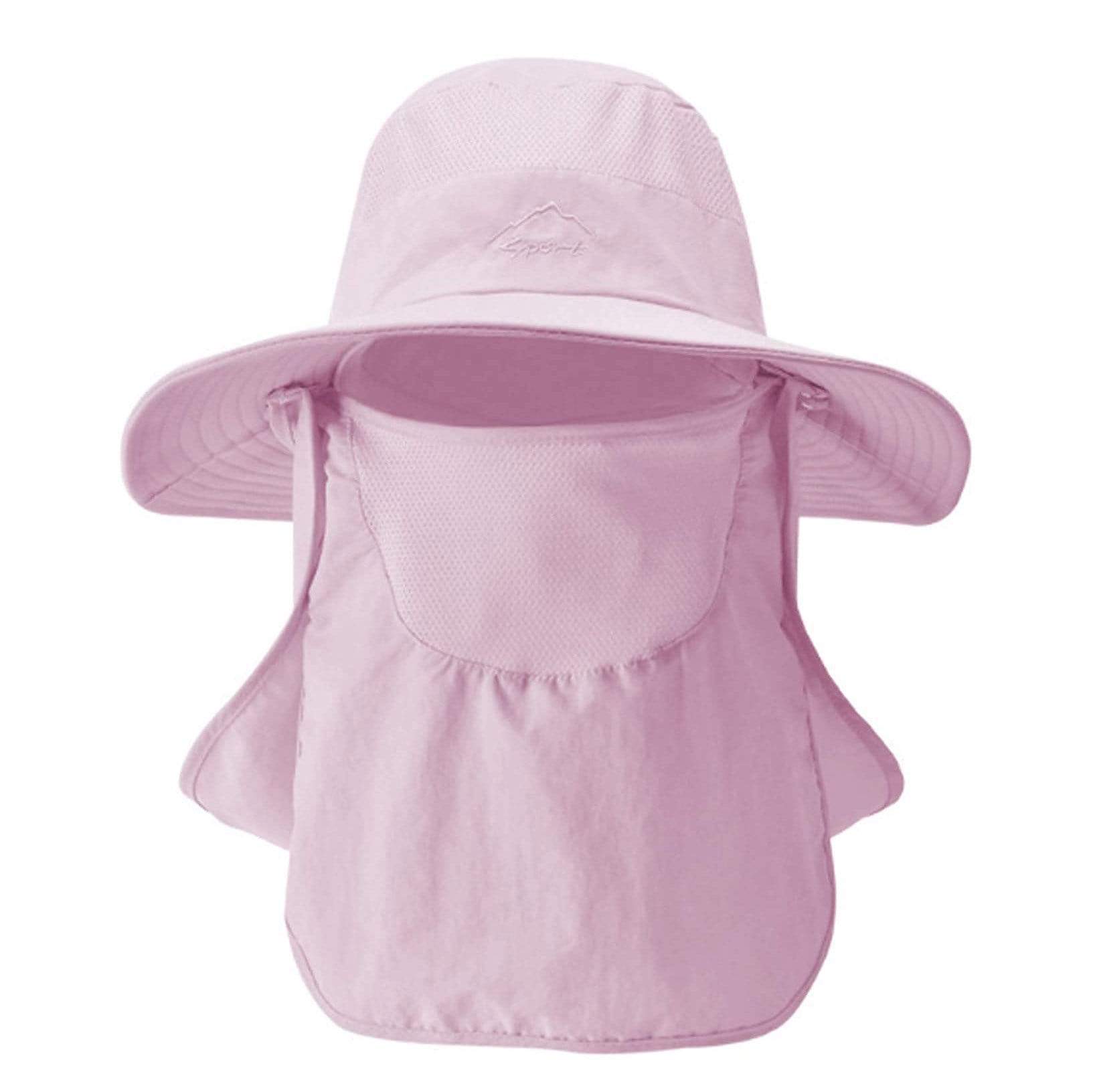 MIERSPORT Fishing Hat Sun Cap with Removable Face Neck Cover, Pink