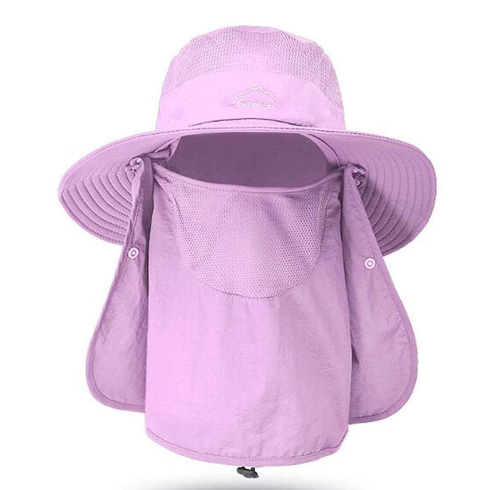 Fishing Hat Sun Cap with Removable Face Neck Cover Fishing Hat Purple MIERSPORTS