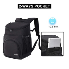 Insulated Cooler Backpack with Tablet Pocket, Leakproof Cooler Backpack Cooler Black MIER