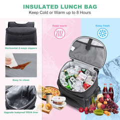 Insulated Cooler Backpack with Tablet Pocket, Leakproof Cooler Backpack Cooler Black MIER
