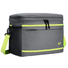 Insulated Cooler Lunch Bags with Expandable Compartment 12 Can Lunch Bag Gray Green MIER
