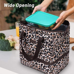 Insulated Lunch Bags with Dual Compartment Wide Open Lunch Bag MIER