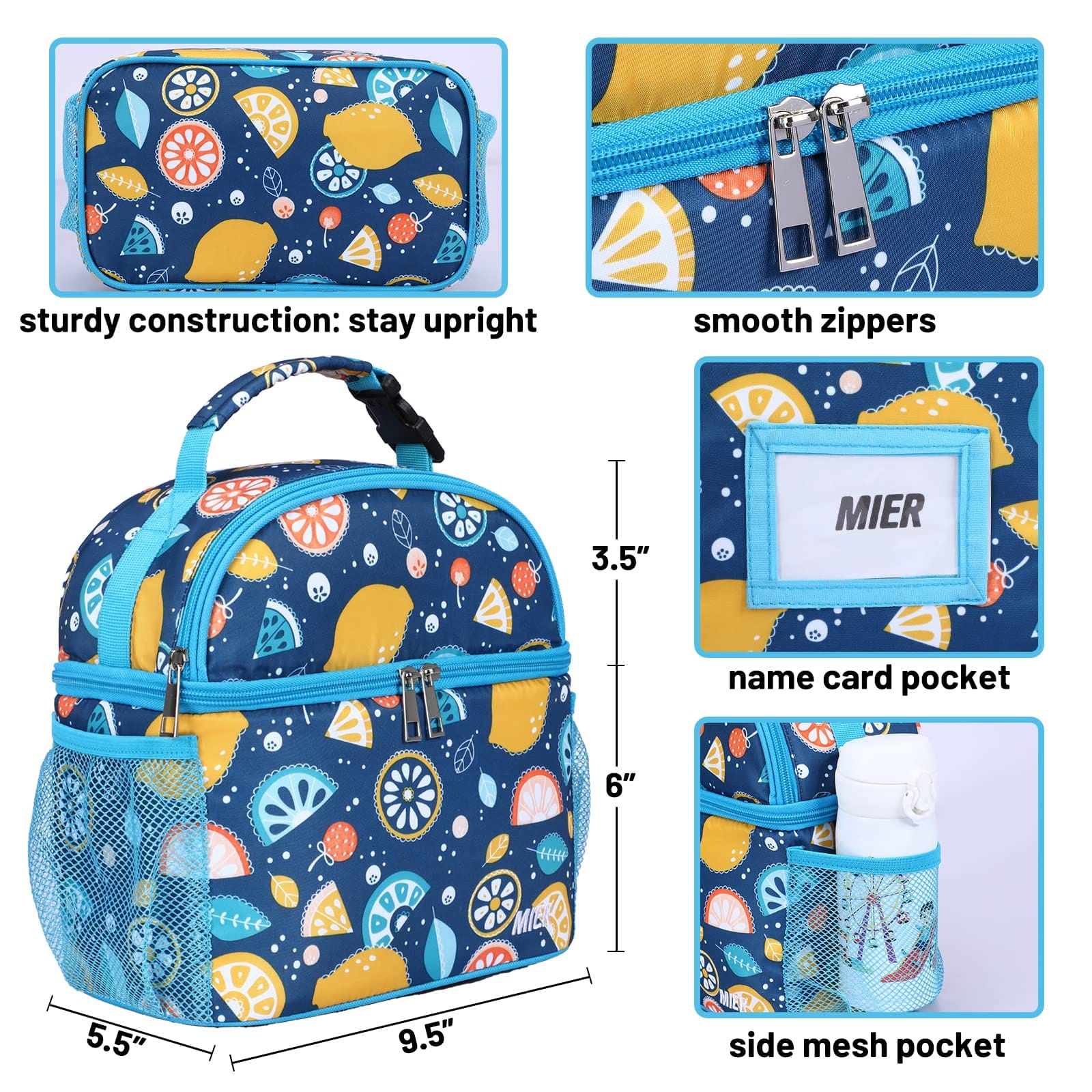 MIER 2 Compartment Kids Small Lunch Box Bag for Boys Girls Toddlers, Adult  Leakproof Cooler Insulate…See more MIER 2 Compartment Kids Small Lunch Box