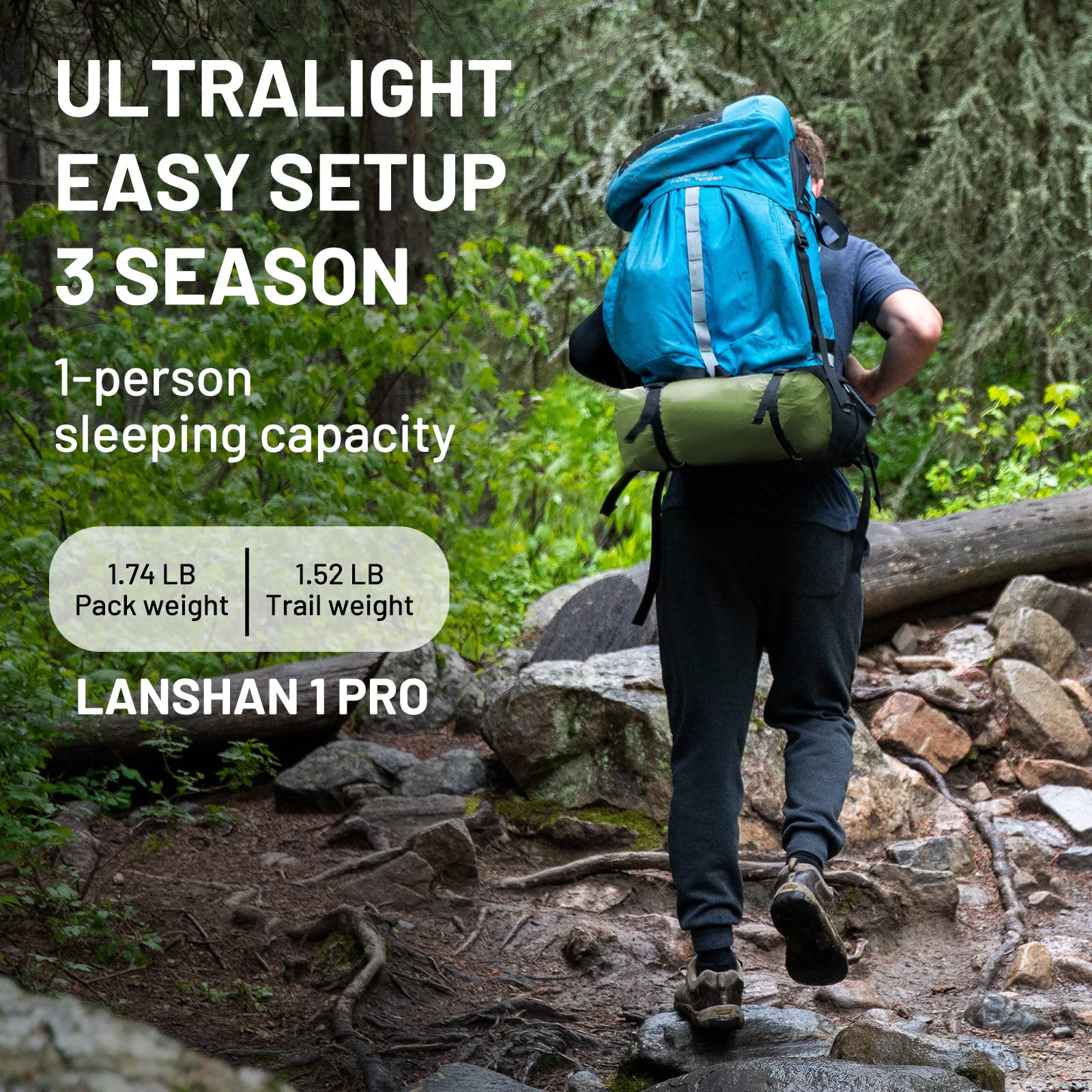 Lanshan Pro 1-Person Ultralight Tent 3-Season Backpacking Tent 帐篷 MIER