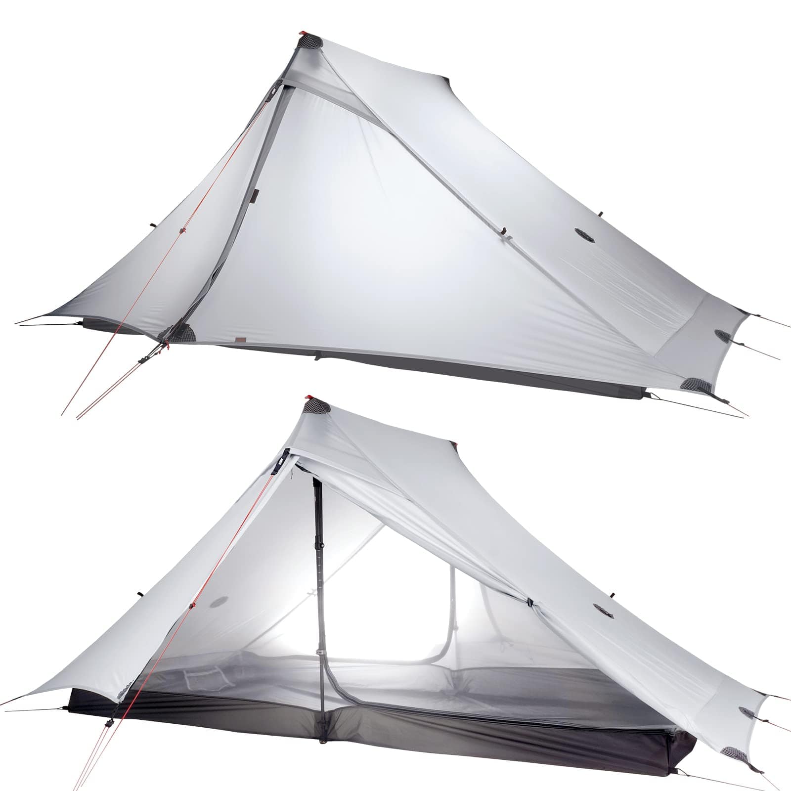 Lanshan Pro 2-Person Ultralight Backpacking Tent 3-Season Camping Tent 帐篷 Grey MIER