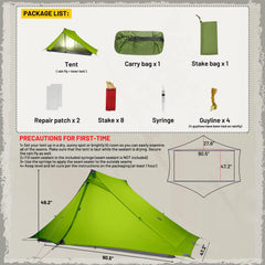 Lanshan Pro 2-Person Ultralight Backpacking Tent 3-Season Camping Tent 帐篷 MIER