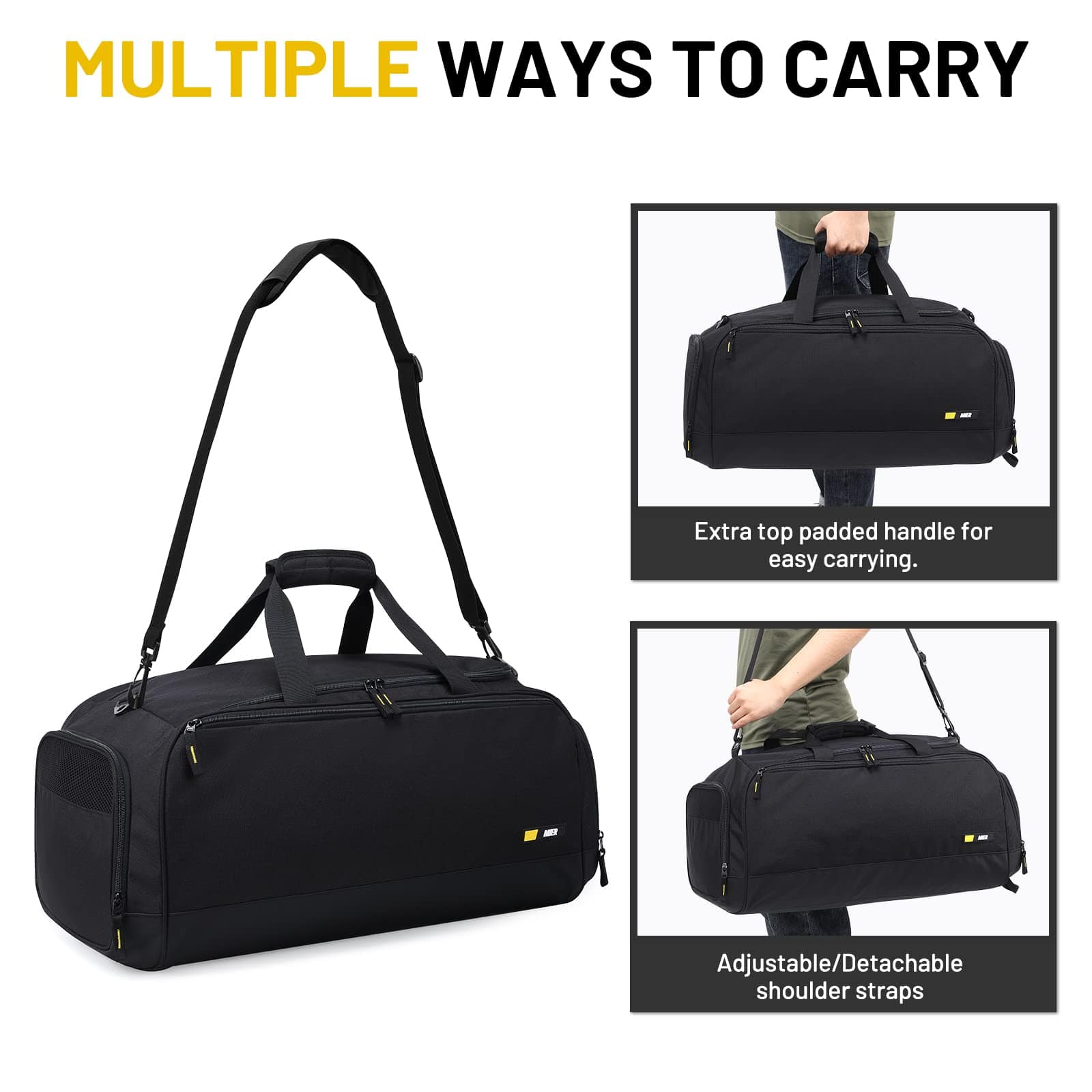 Large Gym Duffle Bags for Men with Shoe Compartment Gym Duffel Bag MIER