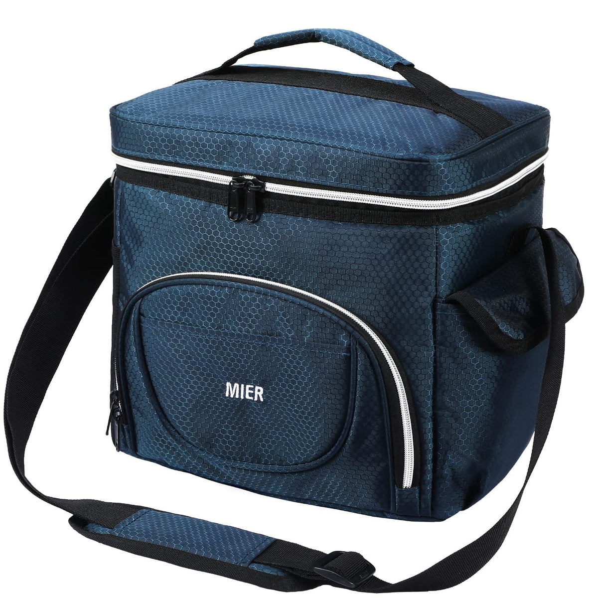 MIER Expandable Lunch Bag Insulated Lunch Box for Men Boys, Navy Grey