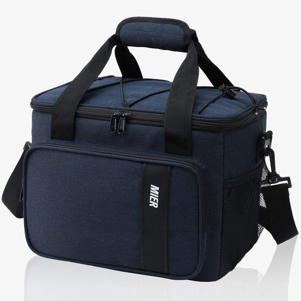 Large Insulated Lunch Cooler Bag for Men Women, Navy Blue / 24 Can