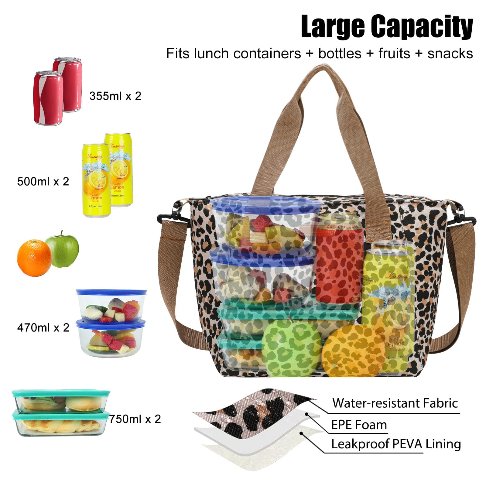 Large Capacity Lunch Bag Women  Large Capacity Insulated Bag