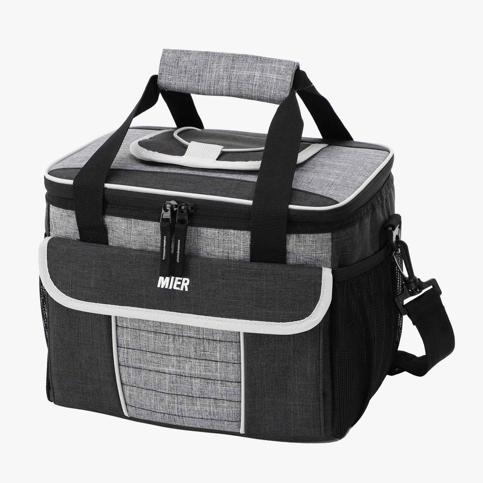 Large Soft Lunchbox Cooler Bag Insulated Lunch Bags for Adults Adult Lunch Bag Black Gray / 18 Can MIER