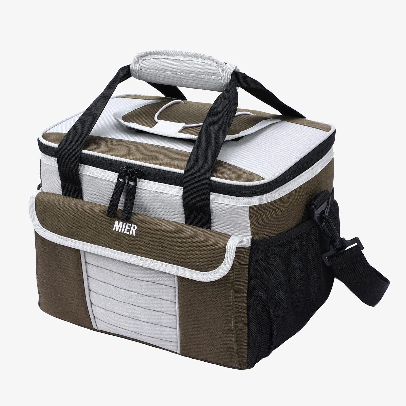 Large Soft Lunchbox Cooler Bag Insulated Lunch Bags for Adults Adult Lunch Bag Gray Green / 18 Can MIER