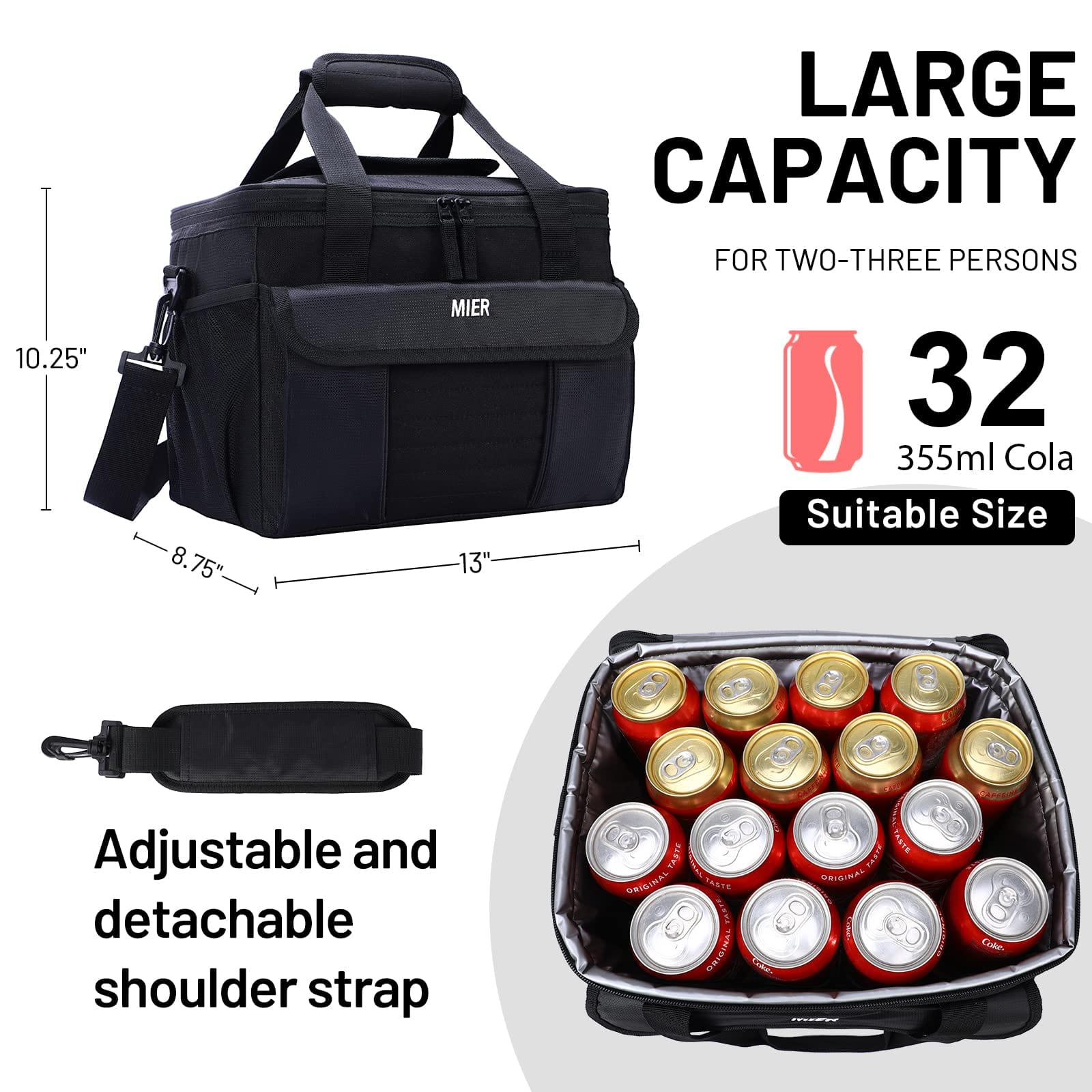 Large Soft Lunchbox Cooler Bag Insulated Lunch Bags for Adults Adult Lunch Bag MIER