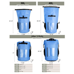 Large Waterproof Sports Backpack Roll Top Dry Bag Backpack Bag MIER