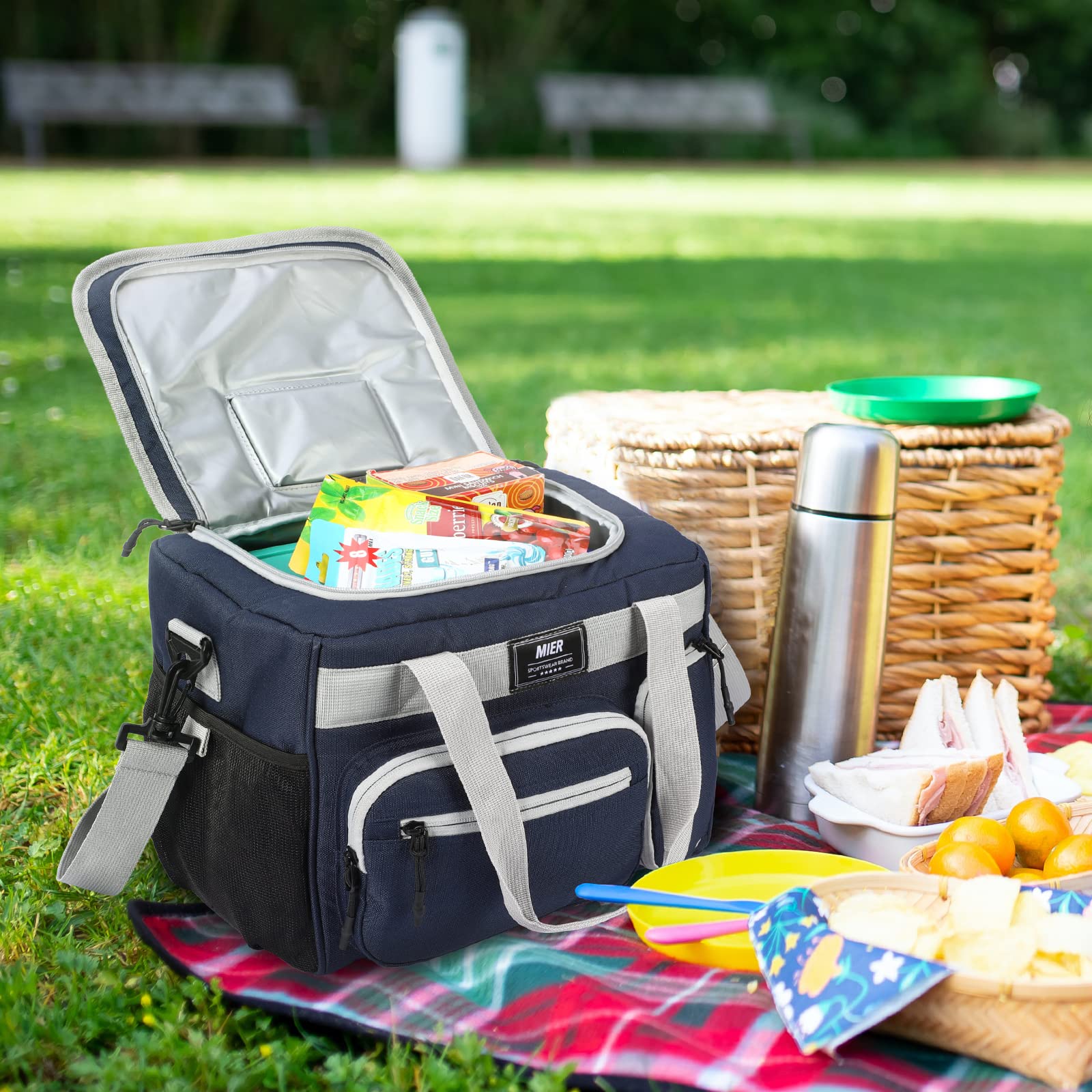 MIER Insulated Soft Cooler Lunch Bag for Men Women