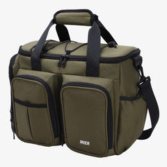 Leakproof Insulated Lunch Cooler Bag with Multiple Pockets Adult Lunch Bag Army Green MIER