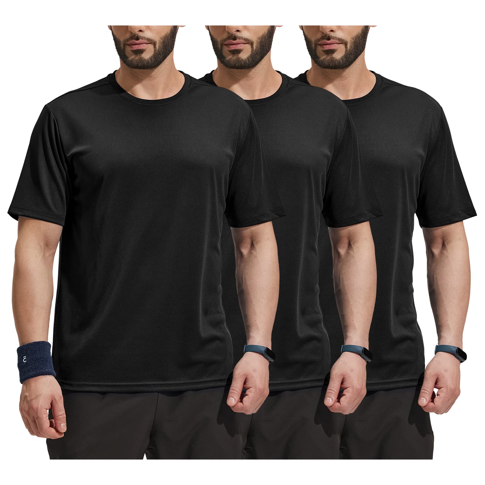 MIER Men's Dry Fit Sports T Shirts Quick Dry Lightweight and Moisture Wicking Men's T-Shirts