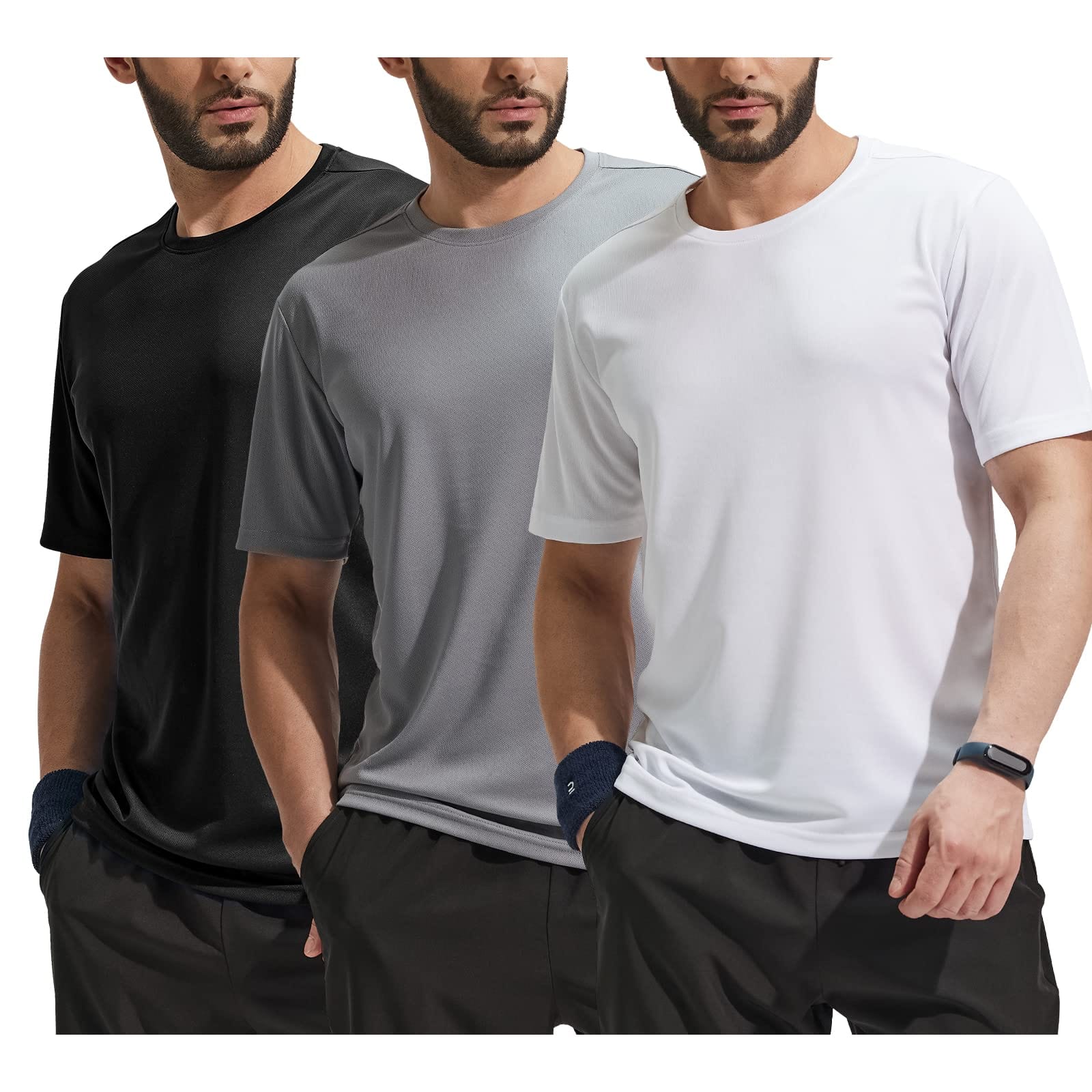 MIER Men's Dry Fit Sports T Shirts Quick Dry Lightweight and Moisture Wicking Men's T-Shirts