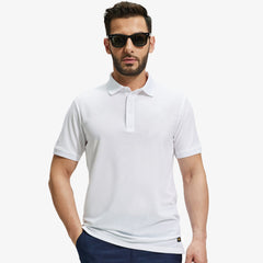 Men Golf Polo Shirts Regular-fit Fashion Casual Collared T-Shirts Men Polo White / S MIER
