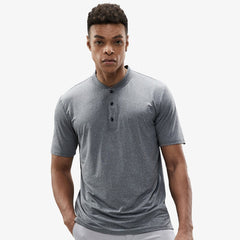 Men Henley T-Shirt Quick Dry Collarless Casual Tee Shirts Men Shirts MIER