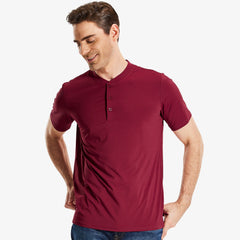 Men Henley T-Shirt Quick Dry Collarless Casual Tee Shirts Men Shirts MIER