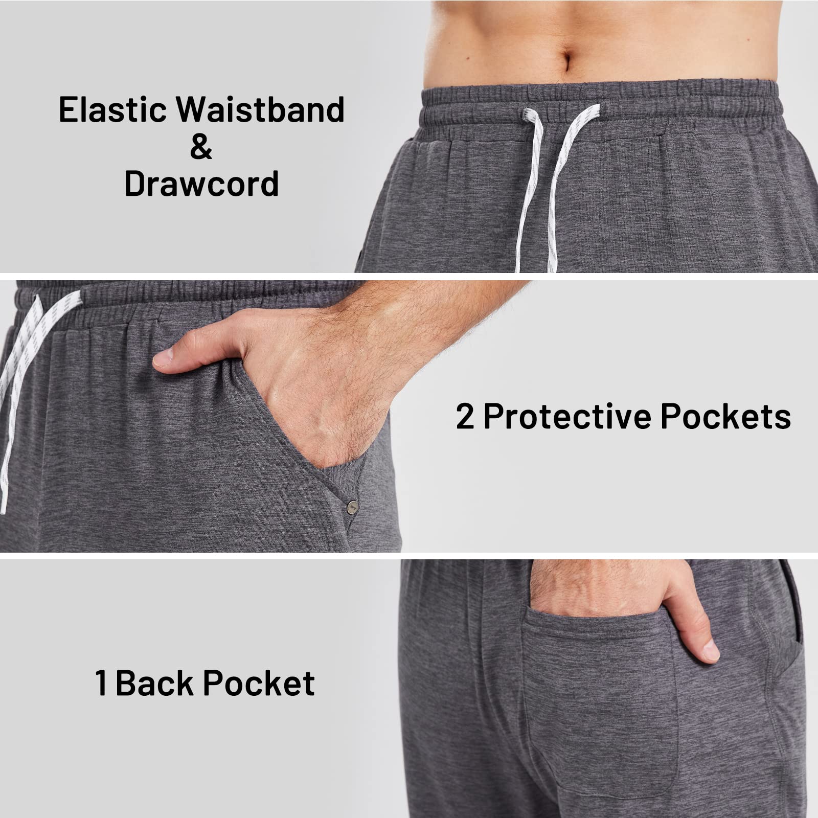 Men Lightweight Soft Athletic Track Pants with Pockets Open Bottom Men Train Pants MIER