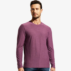 Men Long Sleeve Tee Shirts Athletic-Super Soft Crew Neck T-Shirts Men Shirts MIER