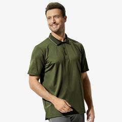 Men Polo Shirts Quick-Dry Short Sleeve Golf Shirt Dual Tipped Collar Men Polo Army Green / S MIER