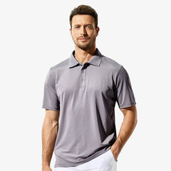 Men Polo Shirts Quick-Dry Short Sleeve Golf Shirt Dual Tipped Collar Men Polo Grey / S MIER